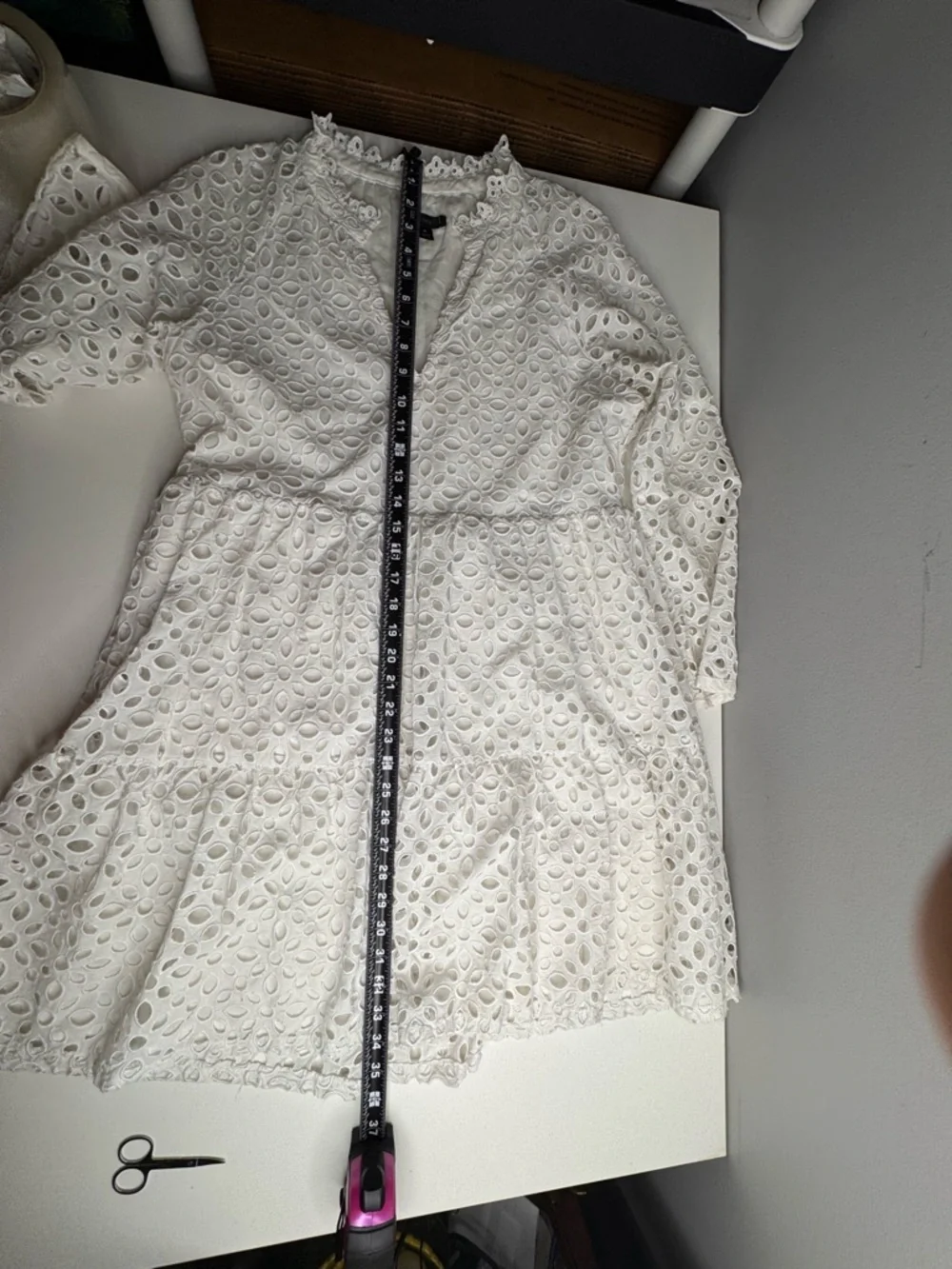 J. Crew White Eyelet Tiered Popover Dress - Picture 7 of 13